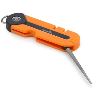 Zseb késélező (Karbid + Kerámia + Gyémánt + Iránytű + Síp) (TY1808)