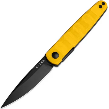 Kizer Bamboo Nitro-V Black PVD Yellow G10 zsebkés (V3722A3)
