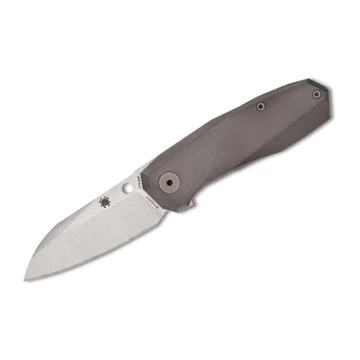 Spyderco Techno 3 Titanium Grey PlainEdge zsebkés (C158TIP3)