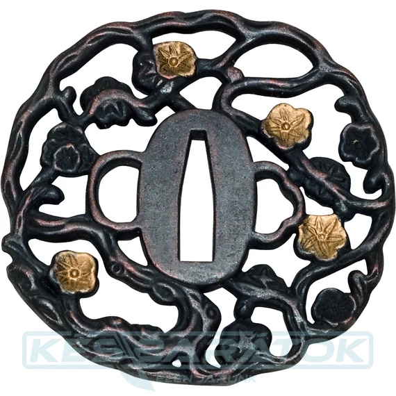 tsuba-golden-flower